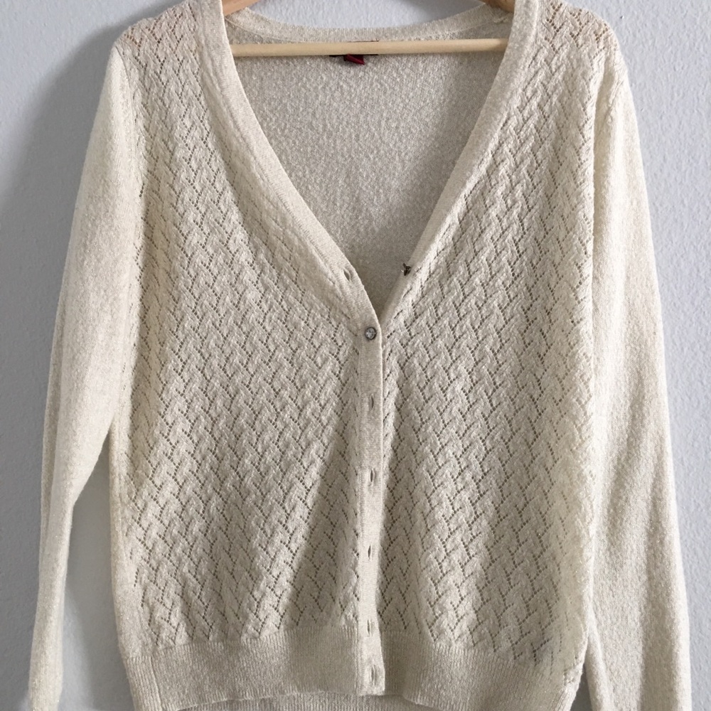 Cream and gold shimmer cardigan